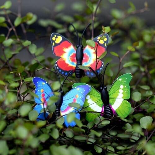 10PCS Cute Butterfly Fairy Garden Mini Gnomes Moss Terrariums Figurines for Garden Decoration Miniatures Crafts