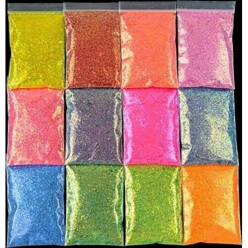 100g Holographic Nail Sequins Hexagon Chunky DIY Symphony Mermaid Laser Flakes Powder Paillette Nail Art Spangles Glitter Ta#028