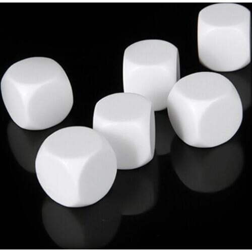 2pcs 30mm Acrylic Blank Dice Kids DIY Toy Write Painting Graffiti Family Board Games E56D