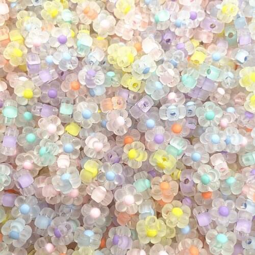 30pcs/Lot 12mm Acrylic Spaced Beads Transparent Flower Shape Beads For DIY Necklace Bracelet Bead Jewelry Making Accessories