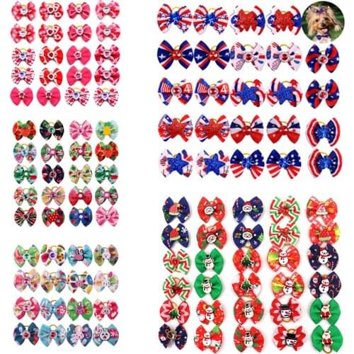 20 Pcs/10 Pairs Dog Bows Small Dog Hair Accessories Pet Dog Hair Bows Holiday Pet Supplies Dog Accessories Pet Grooming Products