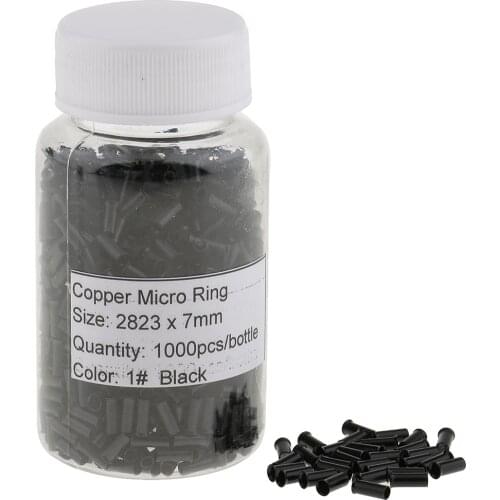 1000Pcs 3.5mm Copper Lined Micro Tube Rings Links Beads For Hair Extensions, 3 Different Colors For Your Choice