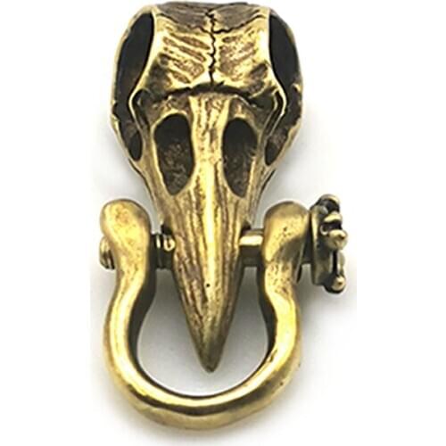 1 Set Paracord Beads DIY Pendant Brass Bird Head Skull Buckle Paracord Knife Lanyards Charms For Paracord Bracelet Accessories