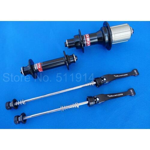 Black Novatec HUB F&R 2 pcs Quick Release compatible For shimano 8/9/10/11 speed