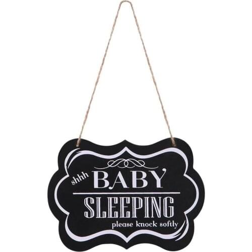 "shhh BABY SLEEPING please knock softly" Hanging Wood Decorative Sign Home Decoration Baby Bedroom Door Ornament Party Favors