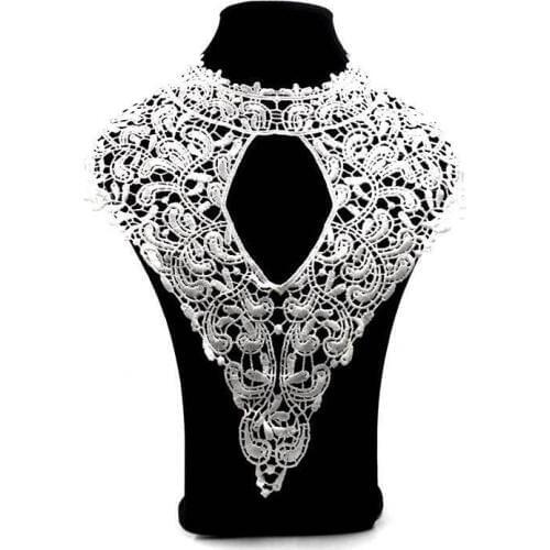 Elegant Exquisite Embroidery Lace Corsage Collar Neckline Trim Fabric Wedding Dress Appliques On Cloth DIY Sewing Scrapbooking