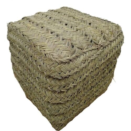 Ethnic furniture Ottoman Moroccan straw Wicker East footrest 0604211500