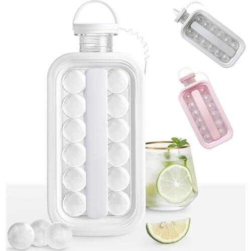 2-in-1 Ice Ball Mold Ice Cube Maker Water Bottle Ball Making Mould with Leakproof Cap For Bar Home Kitchen Tools