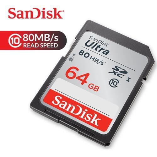 SanDisk Memory Card Ultra SD Card SDXC 64GB C10 80MB/s Read Speed UHS-I Full HD for Camera Camcorder (SDSDUNC-064G-ZN6IN)