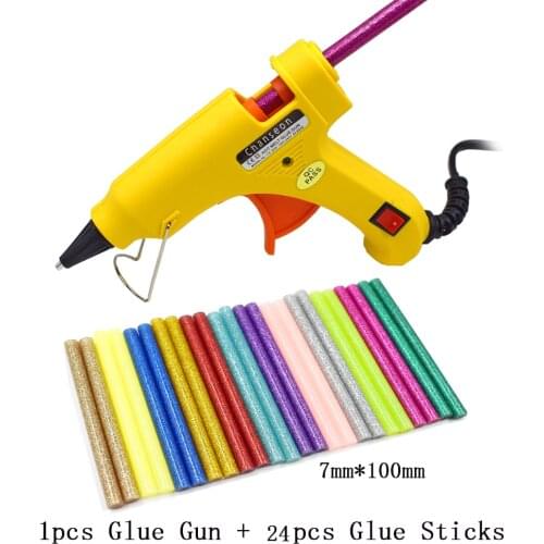 Chanseon 20W EU/US Hot Melt Glue Gun with 7mm Glue Stick Industrial Mini Guns Thermo Electric Heat Temperature DIY Tool