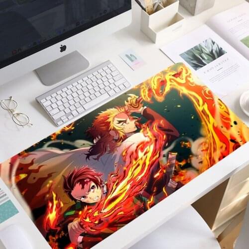 XL Anime Demon Slayer Mousepad HD Printing Computer Gamers Locking Lock Edge Mouse Pad XXL90x40cm Keyboard PC Desk Pad Csgo Pad