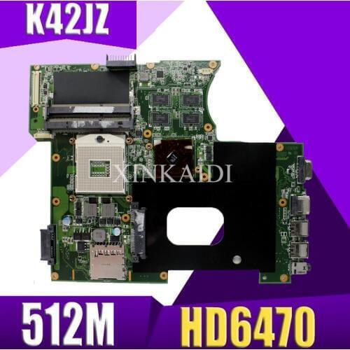XinKaidi K42JZ Laptop motherboard DDR3 For ASUS A40J K42JB K42JY X42J K42JE Laptop Mainboa 100% test intact REV: 4.1 HD6470 512M