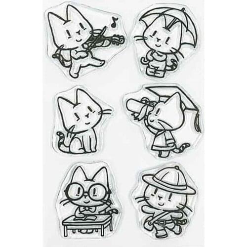 Study Violin Bachelor Cat Metal Cutting Dies Corresponding Clear Stamp DIY Crafts Card Album Making Scrapbooking 2021