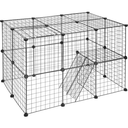 Foldable Pet Playpen Crate Iron Fence Puppy Kennel House Puppy Kitten Rabbit Space Dog Gate Supplies Exercise Training Cage