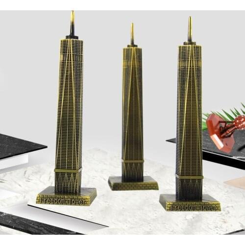 New York Freedom Tower Model Home Office Decor Ornaments Metal Creative Living Room Crafts Building 3D Model Souvenirs Gifts