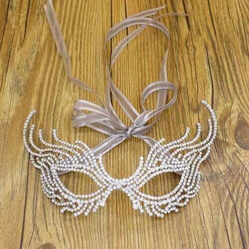 NeeFuWoFu Rhinestone Crown Fox mask for Woman Headwear Charm Jewelry Christmas Gift