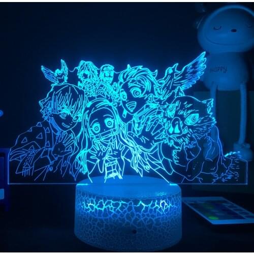 Anime Demon Slayer 3D LED Nightlight Figure for Kids Child Bedroom Decor Cool Kimetsu No Yaiba Lamp Gift Dropshopping