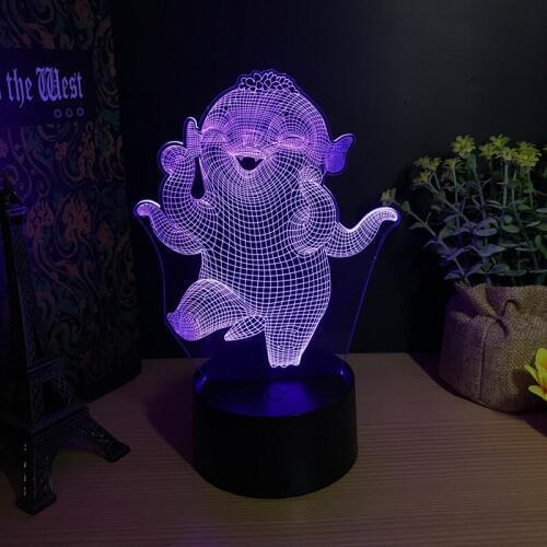 Novel Creative 3d Colorful Night Light Touch Switch Led 3d Light Fixtures Stereo Vision Cartoon Table Led Usb Kids Lamp