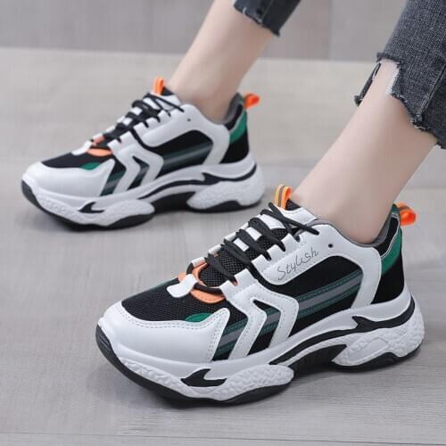 2021 spring fashion new mesh breathable thick-soled old shoes Korean version ins tide wild dry comfortable casual running shoes