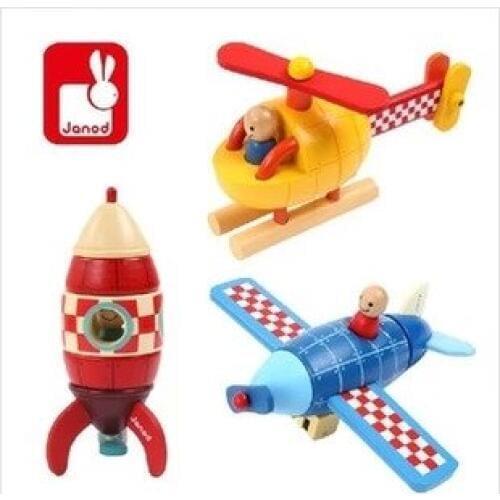 New Wooden Magnetic Combined Blocks Child Eduacational Toy Plane/Rocket /Helicopte 3Kind For Choose Blocks Vehicle Toy Gift