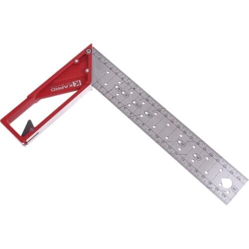 Woodworking L Square Ruler 40cm Stainless Steel Right Angle 45/90° Triangle Rule