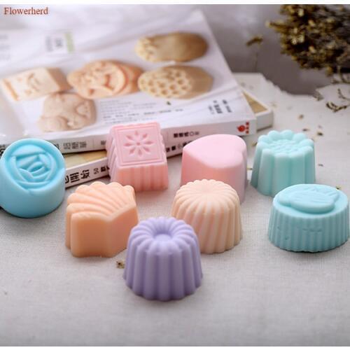 Fondant Cake Food Grade Silicone Mold Eight-flower Patterns Handmade Chocolate Soap Mold Soap Making Set Silicone Liquid Crafts