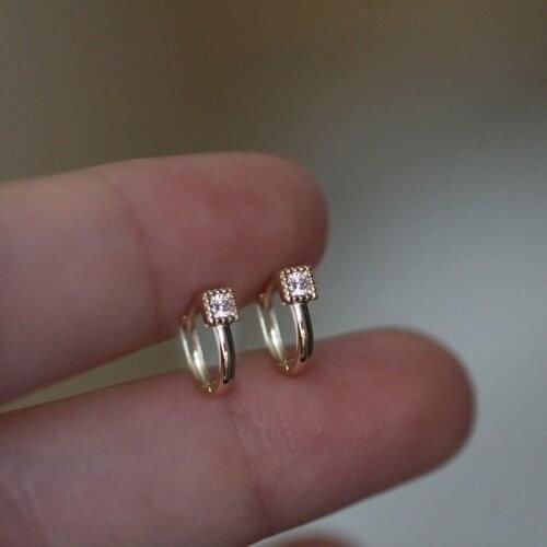 Cute Female Crystal Zircon Stone Earrings 925 Sterling Silver Clip Earrings For Women Vintage Minimalist Wedding Earrings