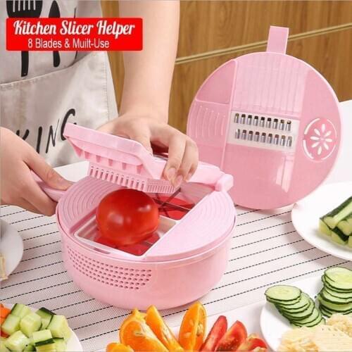 8 in 1 Slicer Vegetable Slicer with Strainer Potato Peeler Onion Carrot Grater Vegetable Cutter Kitchen Accessories