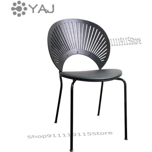 Modern Simple Danish Designer Shell Chair Nordic Light Luxury Solid Wood Dining Chair Household Net Red Makeup Chair Scallop Cha