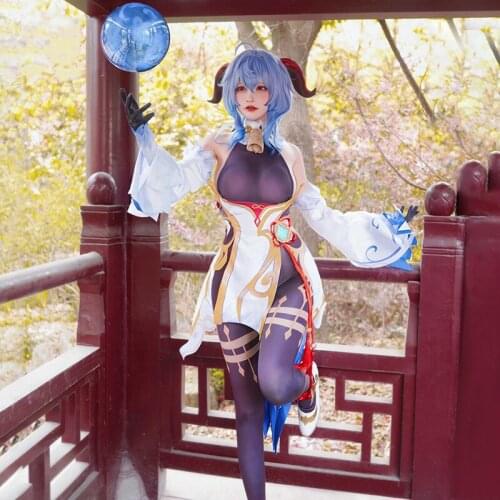 STOCK Hot Game Genshin Impact Ganyu Cospaly Costume Game With Clothing Cosply Costume Womens Full Set 2021 New