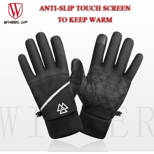 WHEEL UP Bicycle Winter Cycling Gloves Warm Touch Screen Fleece Bike Gloves Soft Non-slip Multifunction Sports Outdoor Mitten