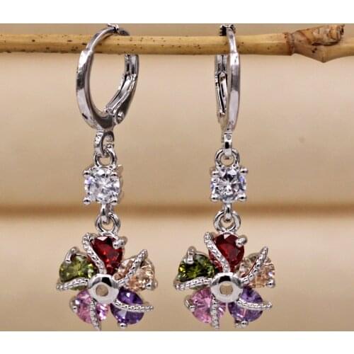 New Fashion Waterdrop earrings Drop Earrings for Womens earrings Silver color Filled heart Earrings Wedding Jewelry Gift