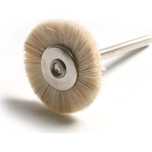 10x T Shape 3mm Wool Polishing Buffing Wheels Brushes Burrs Rotary Kit