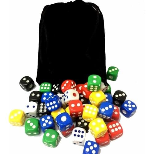 12Pcs High Quality 14mm Multi Color Six Sided Spot D6 Playing Games Dice Set Opaque Dice For Bar Pub Club Party Board Game