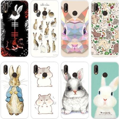 16H Cartoon Art Cute Rabbit Soft Silicone Tpu Cover Case for huawei Nova 3 3i p smart