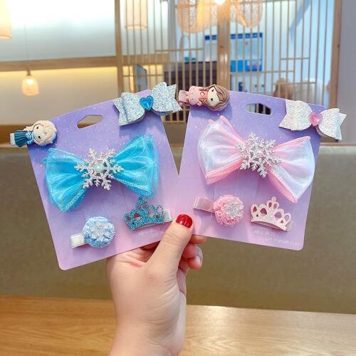 2/5/8 Pcs/Set Children Cute Candy Princess Hairpins Girls Lovely Snowflake Shell Pearl Ornament Hair Clips Kids Hair Accessories