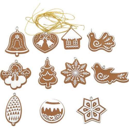 200 bags Hanging Ornament Snowflakes Decor Polymer Clay Drop Pendants Christmas Tree Decoration Enfeites De Natal Ornaments Set