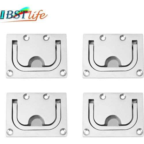 4 pieces/Lot IBST LIFE stainless steel 316 Flush hatch Lift Ring Hatch Pull Handle Locker Cabinet boat marine hardware