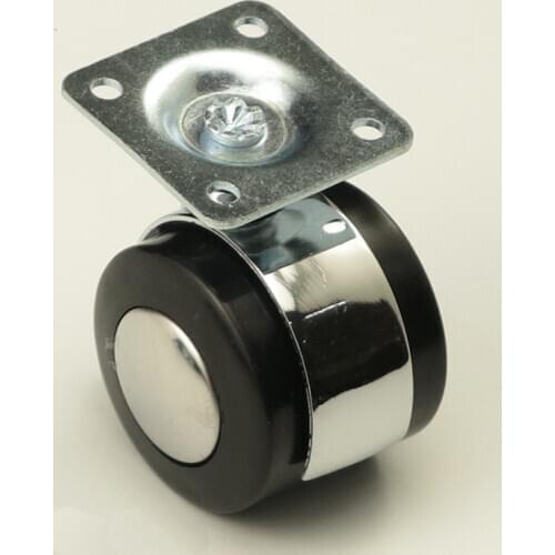 40mm Black Flat Round Alloy Sofa Furniture Casters Swivel Casters