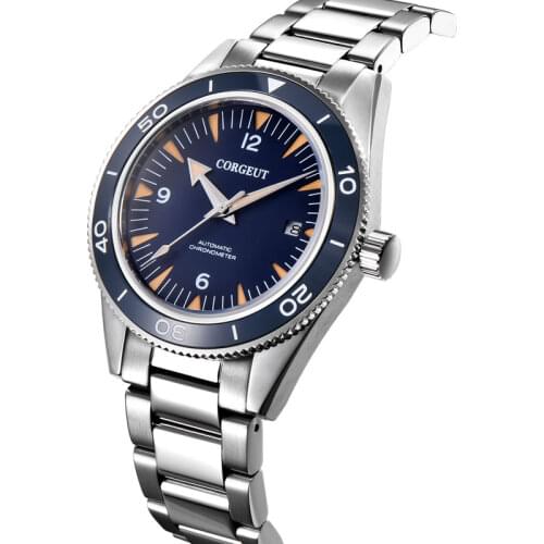 41mm CORGEUT Mens Watch NH35 Miyota8215 Seagull1612 Automatic Movement Blue Dial Luminous Wristwatches Mens Waterproof Swim 316L