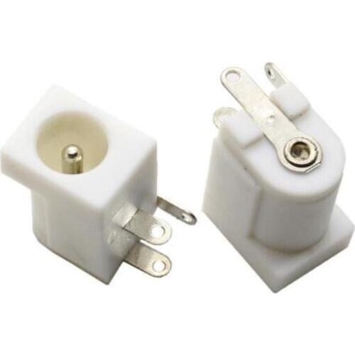 50pcs Hot Sales DC-005 White DC Power Jack Socket Connector 5.5*2.1mm DC005 Round needle Power Female Plug 5.5 x 2.1mm white