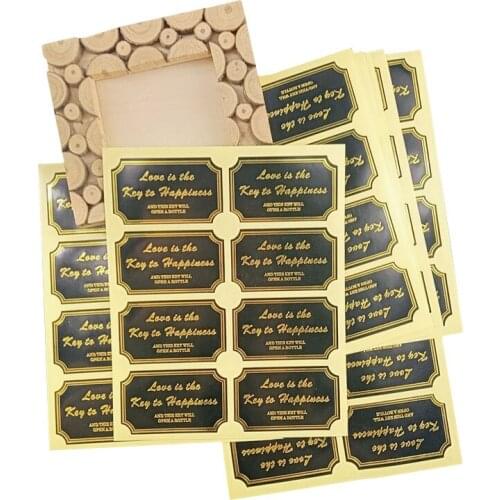 800Pcs/lot Lovely Black Golden HAND MADE decorative kraft Sealing sticker DIY gift package label paper stickers Wholesale