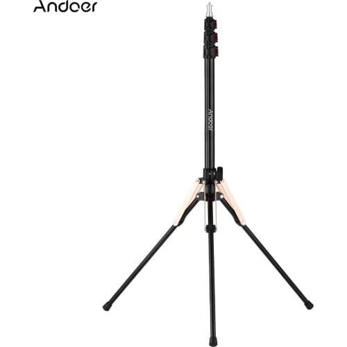 Andoer 190cm Aluminum Alloy Photography Light Stand Reverse Folding Leg Stand for Ring Light Softbox Flash Light Reflector
