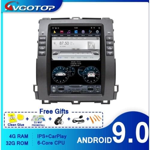 AVGOTOP Android 9.0 Tesla Multimedia Player Car for TOYOYA PRADO 2002- 2009 6 core+4G+32G IPS Screen