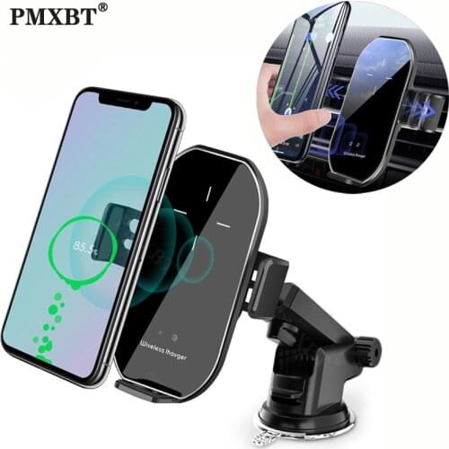 Automatic Clamping Qi Wireless Car Charger Mount Air Vent/Sucker Phone Holder 10W Fast Charging For iPhone 11 XS X 8 Xiaomi MI10