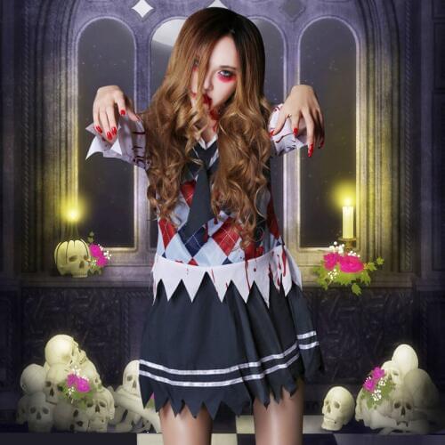 Brands WYB Dance clothes night scar reduction Costume Halloween party party Cosplay student uniform temptation free size