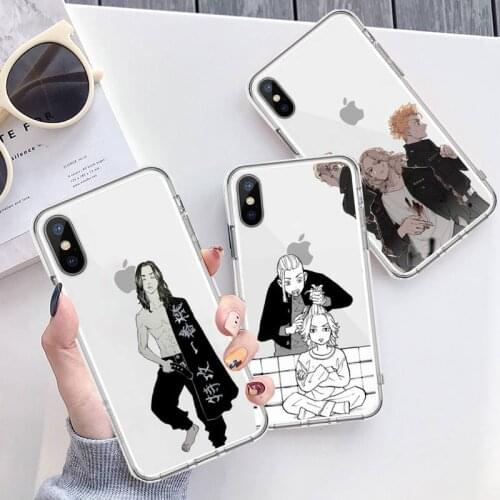 Japan anime Tokyo Revengers Phone Case Transparent for iPhone 6 7 8 11 12 s mini pro X XS XR MAX Plus