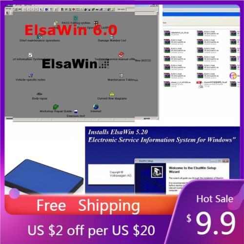 2021 Hot Sale Auto Repair Software ElsaWin 6.0 work for V-W For Audi Elsa Win 6.0 Newest Elsawin 6.0 Car Repair Data Diagnostic