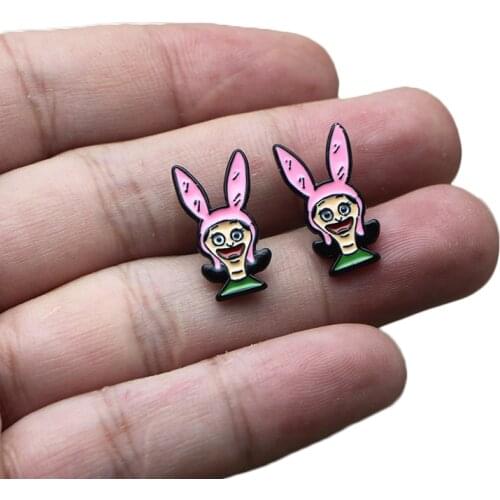 DZ1162 Anime Stainless Steel Pierce Ear Cute Stud Earrings For Womens Enamel Jewelry Earrings Kids Girls