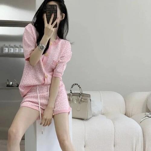 TSXT 2021 Korean-Edition INS New Summer Fashion Casual Comfortable Temperament Short Sleeve Two-Piece Set